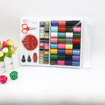 Conjunto De Caixa De Costura De Plástico Portátil, Kit De Costura Doméstica, Linha De Agulha, Home Daily, Em Estoque
