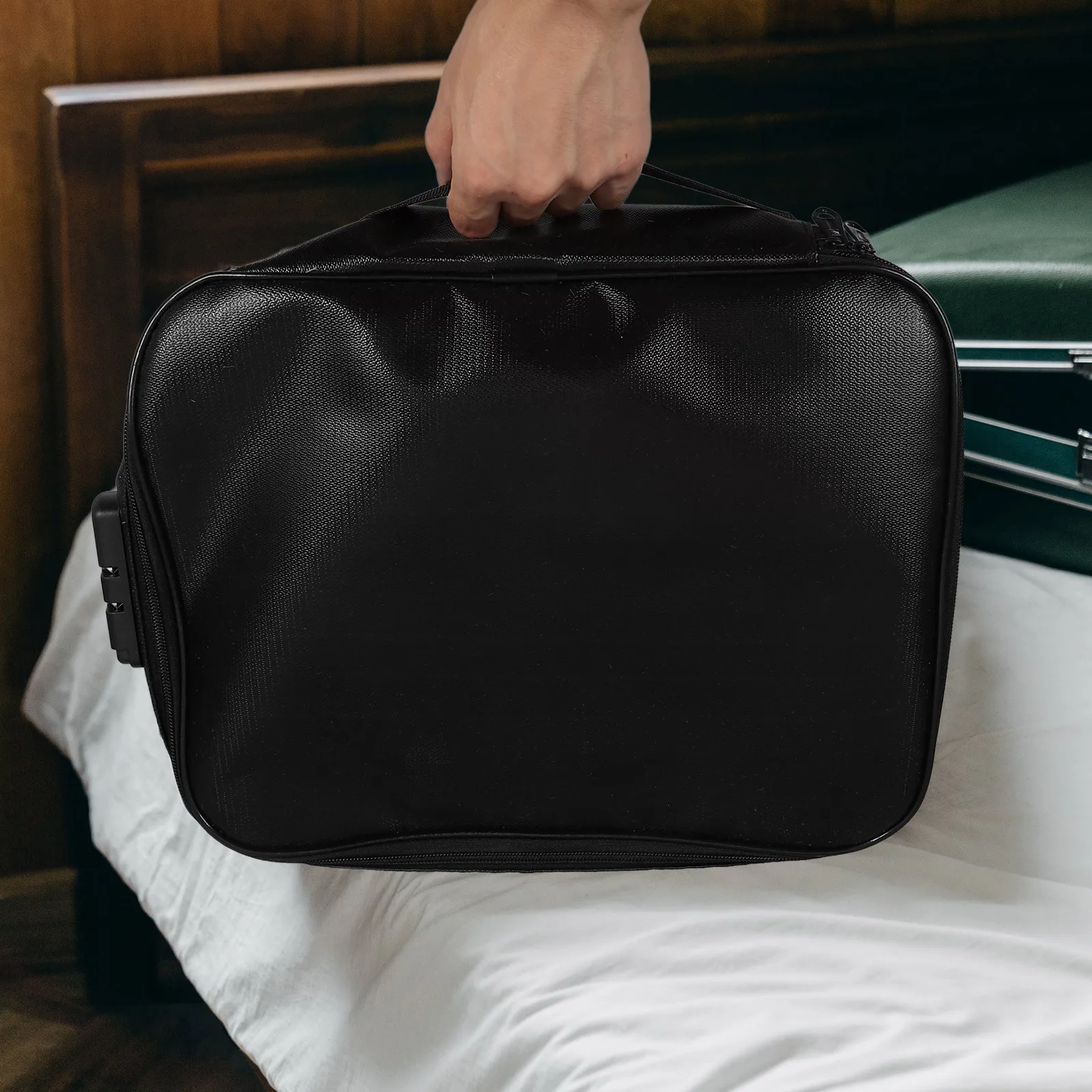 

Fireproof Document Bag Multi Layer Organizer Password Lock Travel File Storage Pouch Secure Important Document Holder