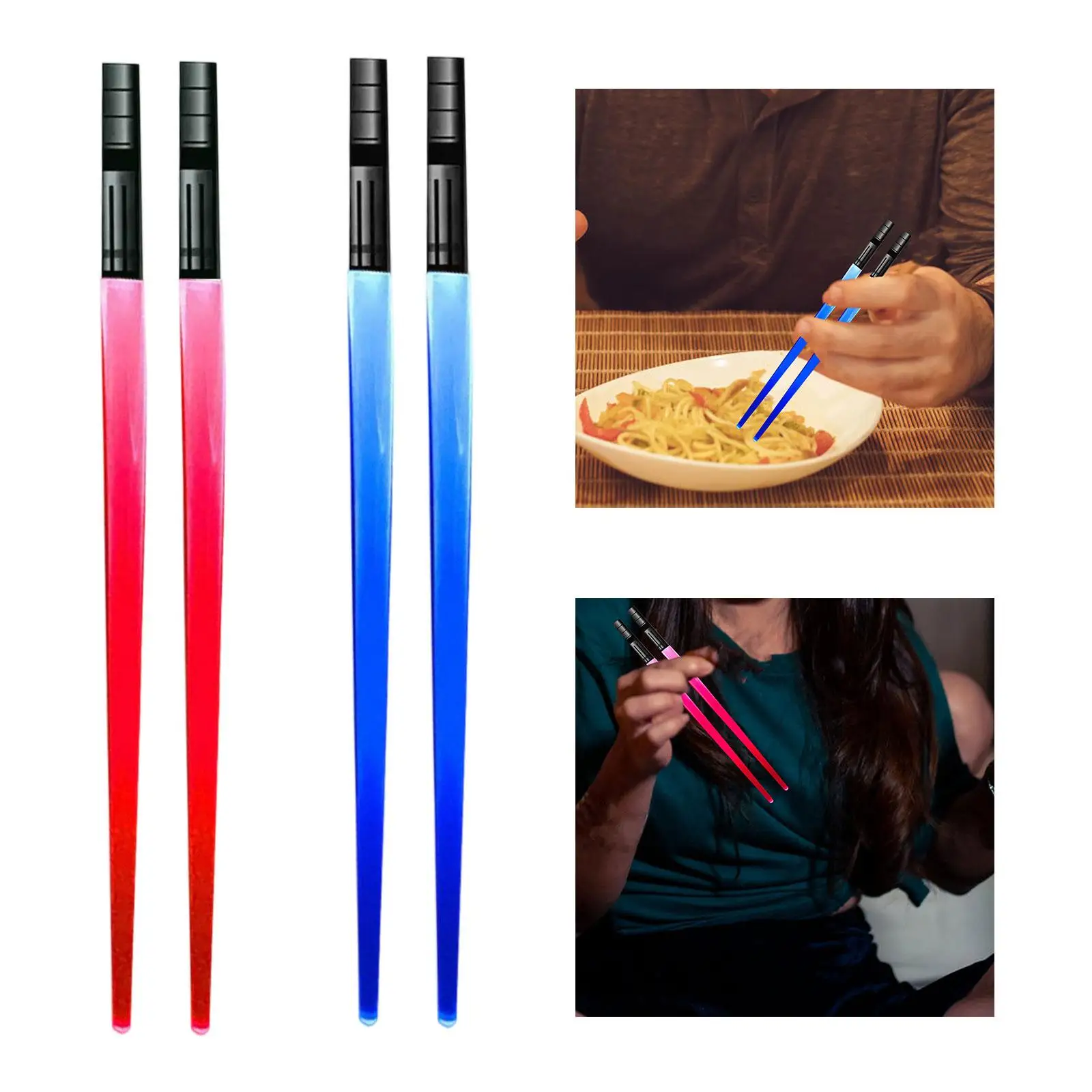 Glowing Chopsticks LED Reusable Light Up Chopstick Set Party Favors for Wedding Concert Festival Club