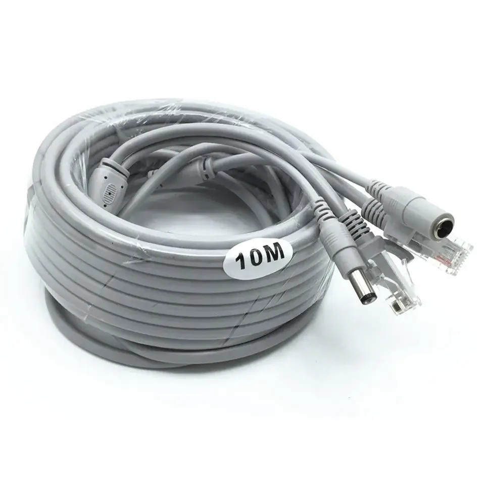 5M/10M/20M Cat5E Network Ethernet LAN RJ45 With Power Extention Cable for CCTV System IP Camera