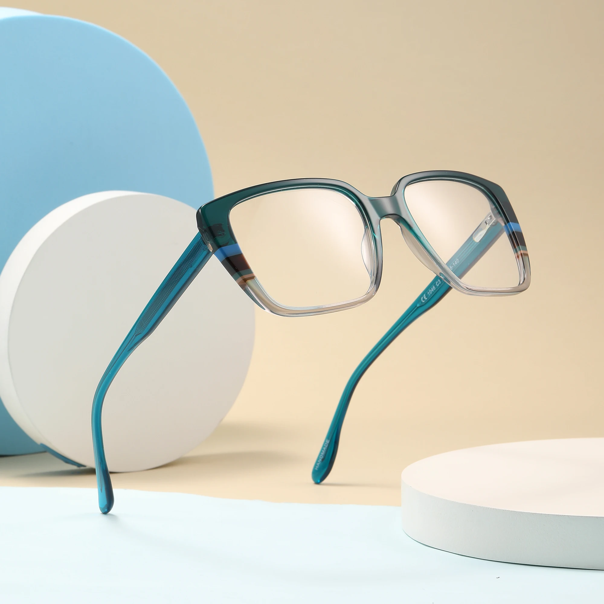 منتج جديد إطار كبير مربع ورقة إطار النظارات الرجال بسيط متعدد الاستخدامات التقدمي اللون الراقية الشعور مرآة مسطحة النساء