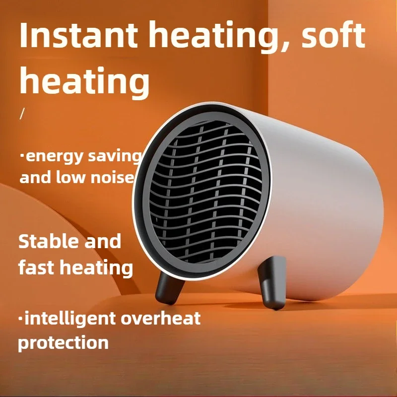 500W Small Electric Heater Desktop Heater Room Heating Office Quick Heating Hot Air Fan PTC Household Heater Low Noise