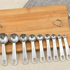 Stainless Steel Measuring Spoon, Measuring Spoon Set, Stainless Steel Measuring Spoon Set with Locking Clip