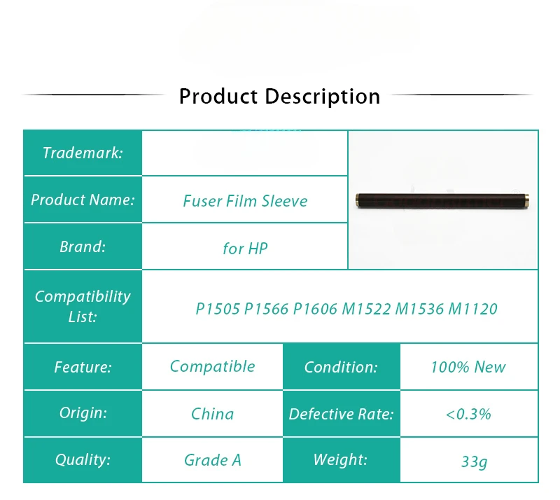 5X RM1-4209-000 FJardFilm Sleeve pour HP P1505 P1566 P1606 M1522 M1536 M1120 pour CANON 4410 4412 4420 4430 4450 4452 4453 4710