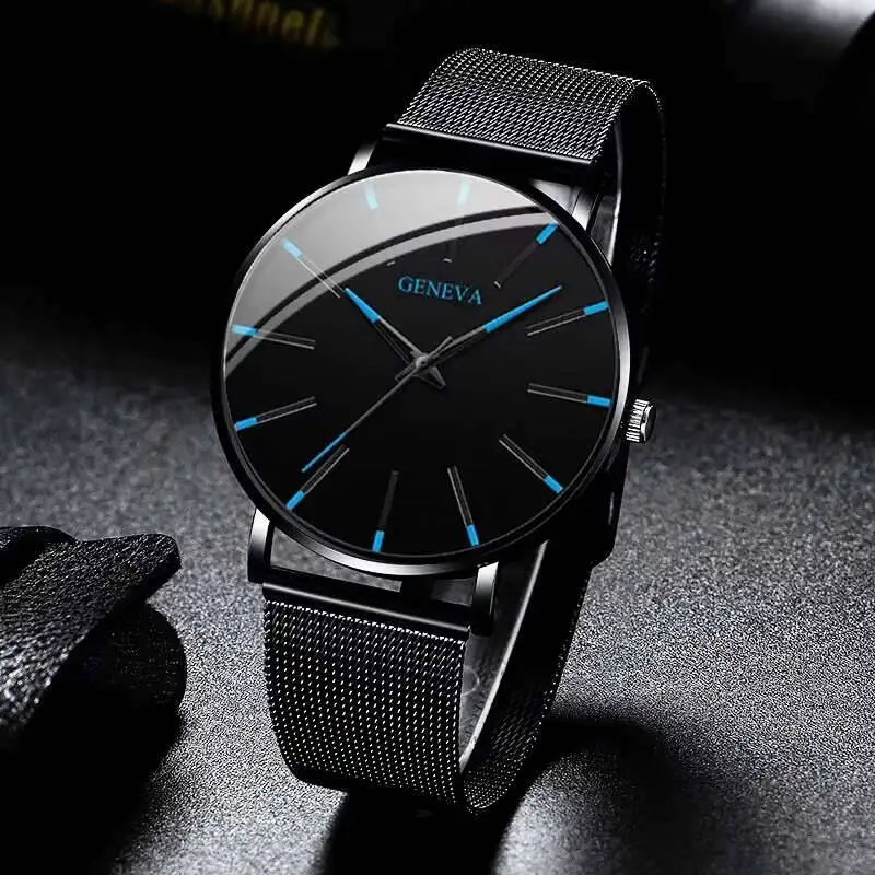 Fashion Ultra Thin Men’s Business Watches Simple Mesh Band Quartz Wristwatch Casual Man Watch Reloj Hombre