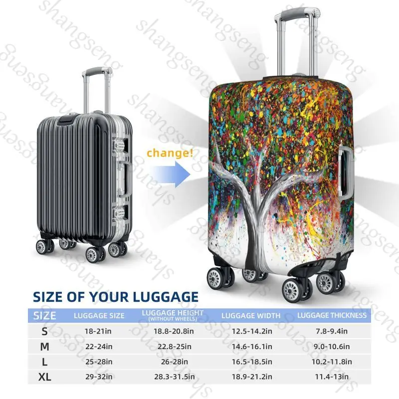 Lucky Tree Thick Elastic Luggage Protective Cover Zipper Suit For Bag Suitcase Covers Trolley Cover Travel