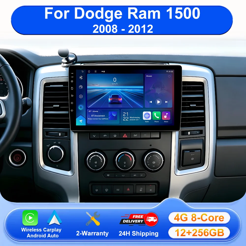 Android 16 For Dodge Ram 1500 2008 - 2012 Carplay Car Radio Multimedia Navigation Gps Autoradio Stereo Head Unit No 2 Din WIFI