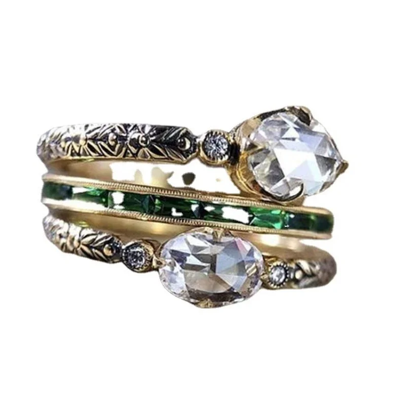 Engagement Rings for Women Geometric Simple Zircon Fashion Casual Temperament Trendy High-end Design Party image 6