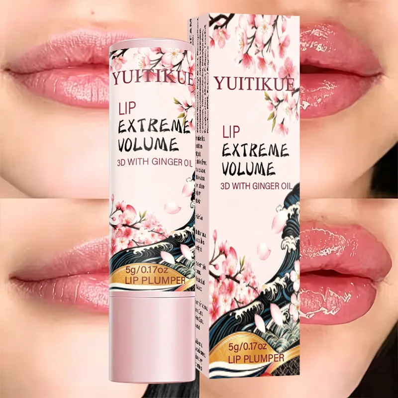 YUITIKUE 5g Lip Plumper - Ginger Oil Moisturizing Plumping Lip Balm Care