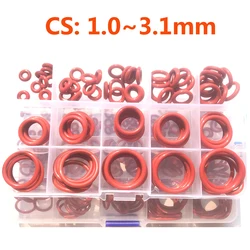 Red Silicon Ring Silicone VMQ O Ring Silicone O-rings Sealing Gaskets Waterproof Washer Oil Resistant High Temperature Oring Kit