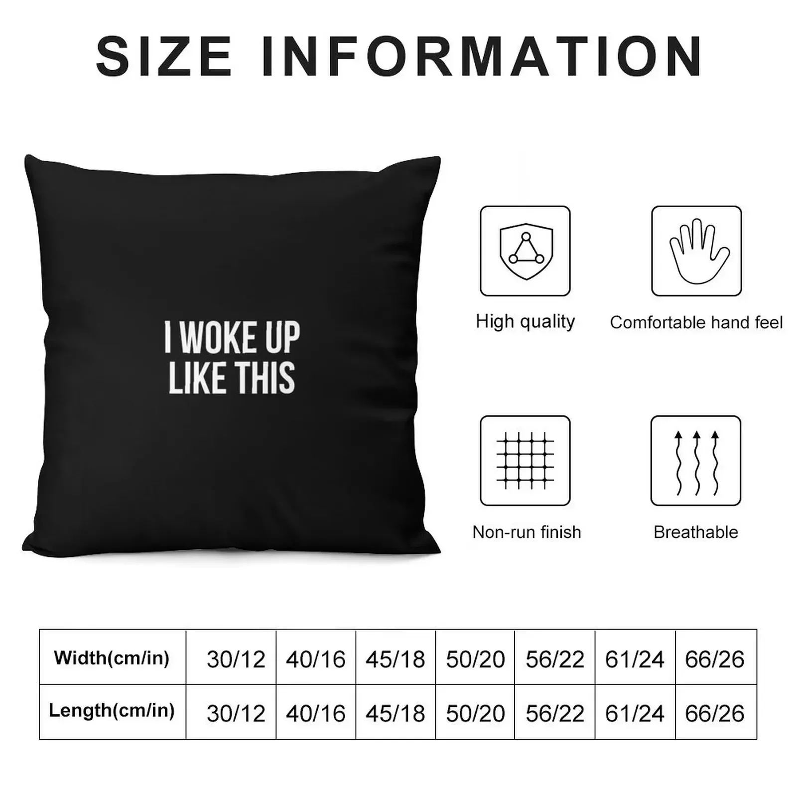 I WOKE UP LIKE THIS - BLACK Throw Pillow autumn pillowcase Couch Pillows pillow