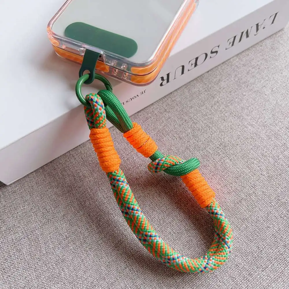 

Phone Short Wrist Strap Portable Anti-loss Hand Bracelet Chain For iPhone 16 15 14 Pro Max Samsung Flip 5 Coloful Rope Chain