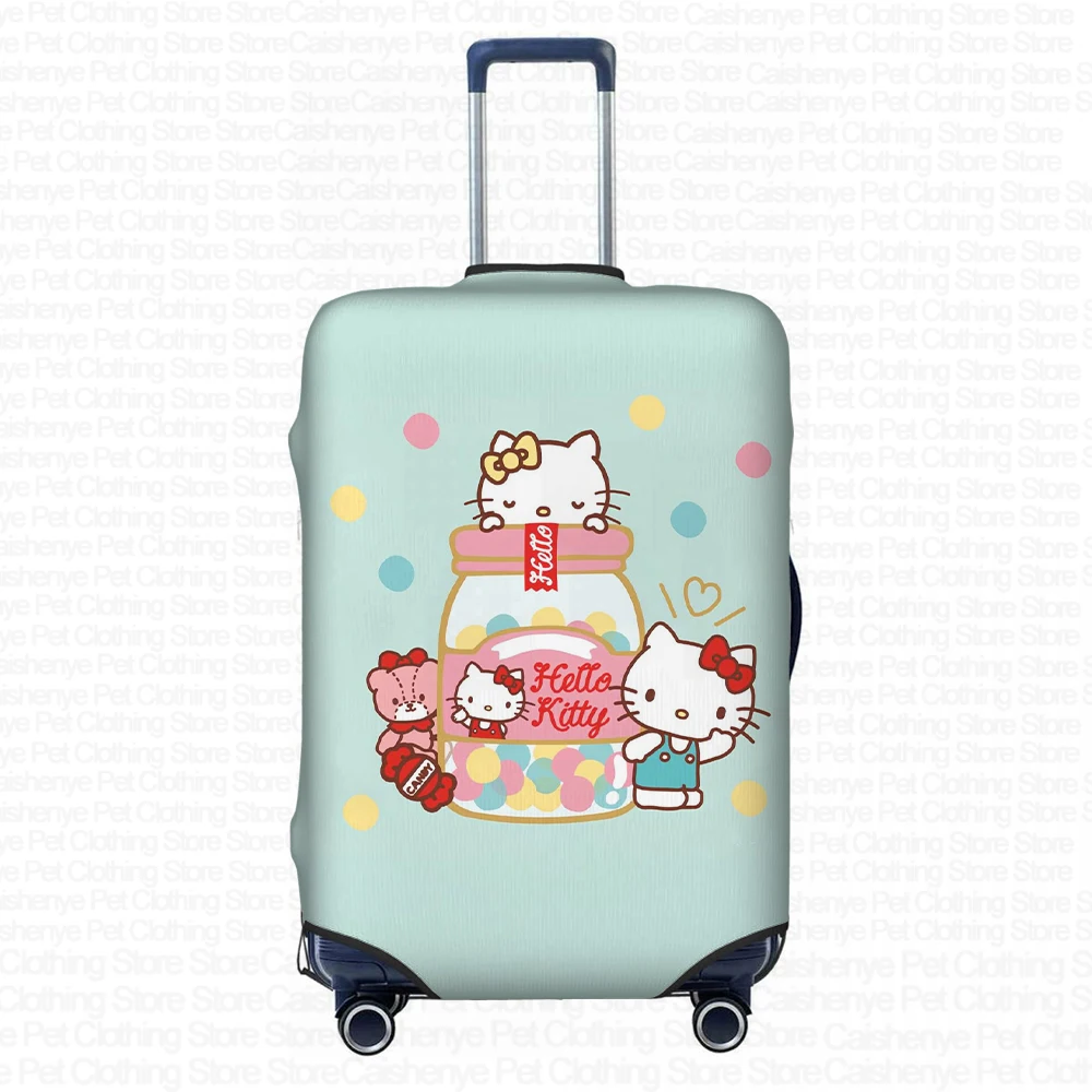 Personalized Girls Travel Accessories Hello Kitty Cute Pattern Dust-proof and Scratch-proof Luggage Cover for 18-28 Inches