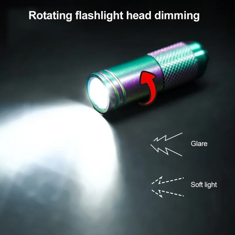 

Светодиодный мини-фонарик из титанового сплава, перезаряжаемый инструмент для повседневного использования с разъемом Type-c и USB, аварийная лампа с ожерельем для дома и кемпинга, 90 люмен