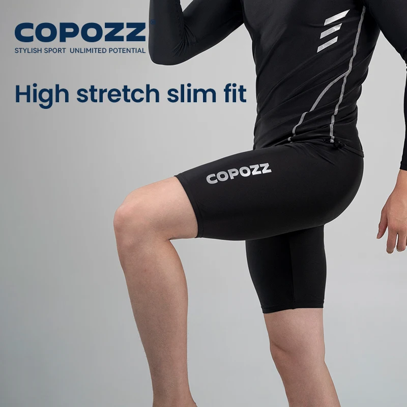 Copozz calção de banho masculino plus size, longo até o joelho, treinamento de surf competitivo, roupa de banho masculina de secagem rápida, anti-constrangimento