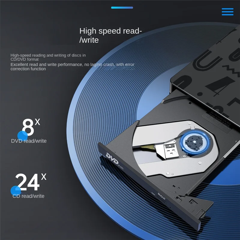 GFR5-محرك الأقراص الضوئية الخارجية للكمبيوتر المحمول USB3.0 مشغل محرك الأقراص الضوئية الخارجية