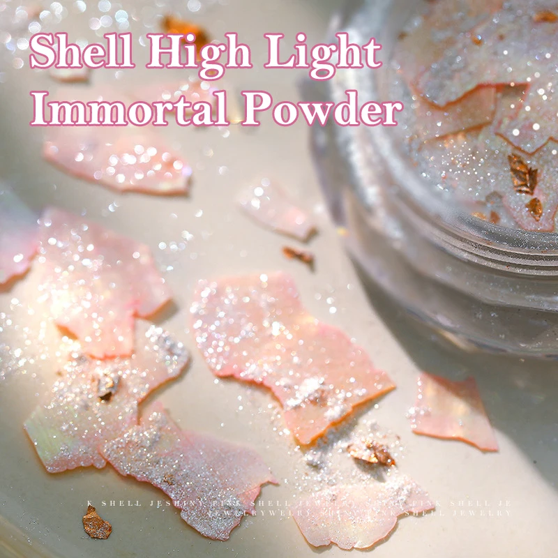 1Pc Mixed Style Sparkling Colorful Shell Slices Opal Powder Dreamy Cloud Brocade Sparkling Powder Flower Thin Nail Glitter