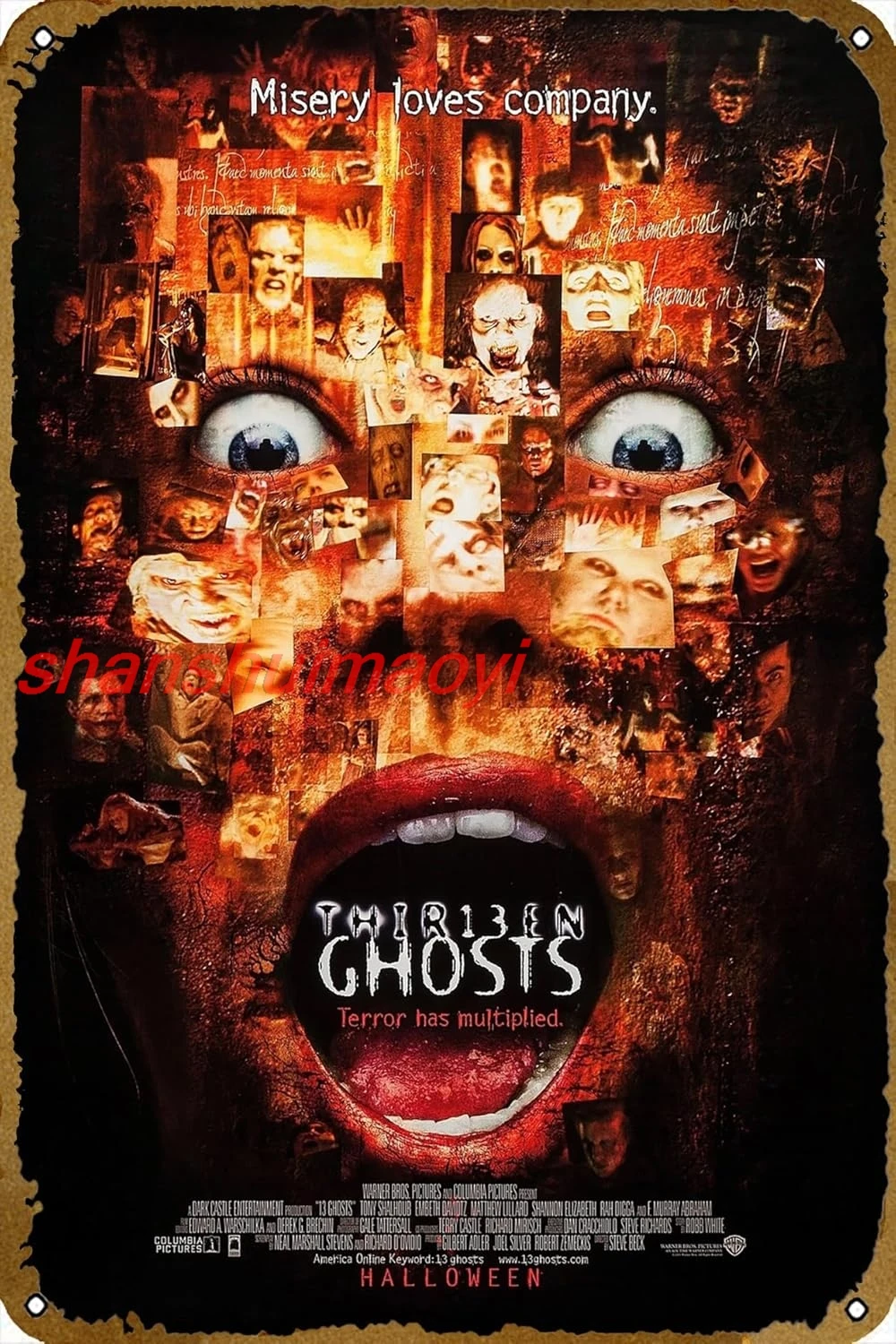 Thirteen Ghosts Horror movie Poster Retro Metal Tin Sign Home bedroom garage Bar Cafe Club Cave Vintage Art Wall Decor Gift