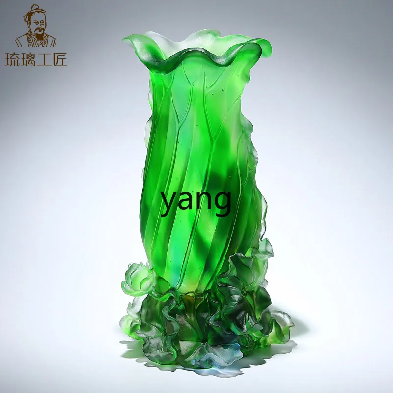 LTT glazed lotus leaf large vase ornament moving to a new home housewarming gift