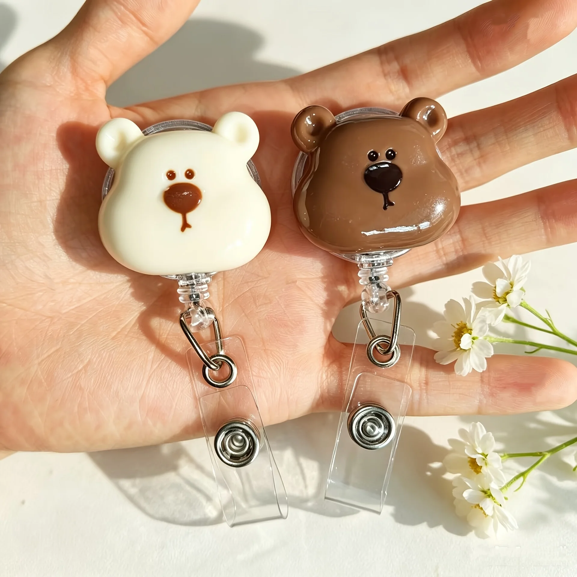 1/2Pcs Cartoon Animal Doctor Nurse Teacher Badge Lanyard Clip, Medical Role Retractable Badge Lanyard, Office Supplies Accessories, Couple Style, Best Friend Gift