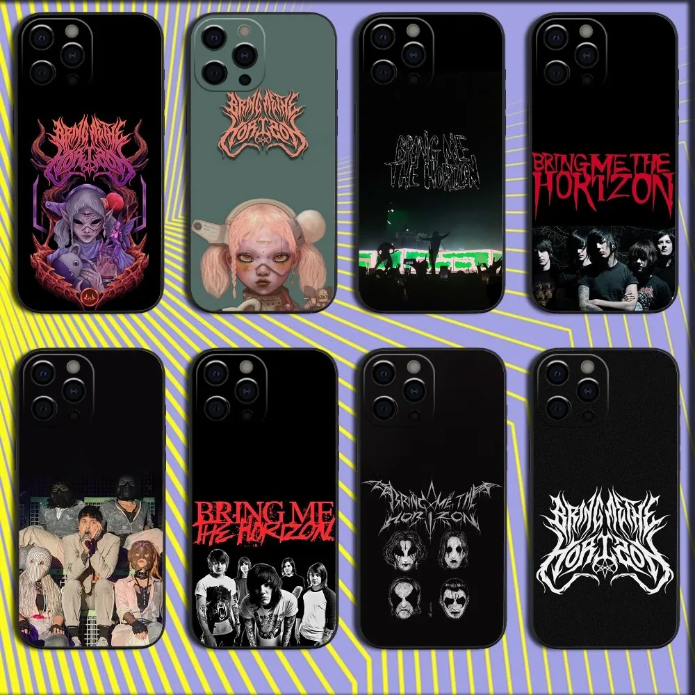 Bring Me The H-Horizons BMTH Phone Case For iPhone 16,15,14,13,12,11,Pro,X,XS,Max,XR,Plus,Mini Soft Black Cover