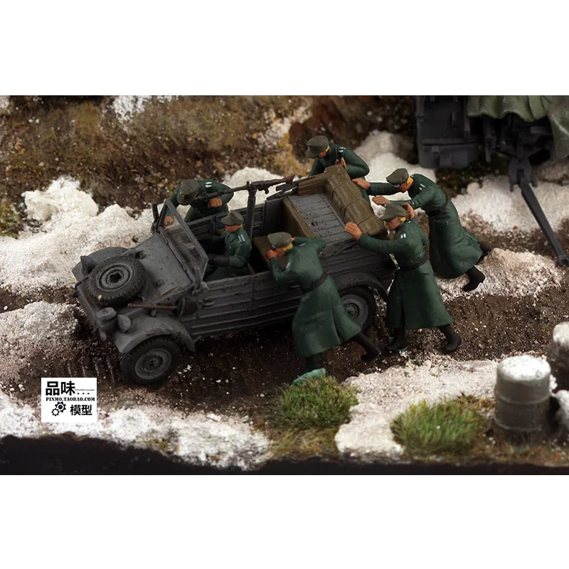 1:72 Scale Resin The German Army 6 Soldier Accessory Model Adult Collection Toys Classics Gifts Static Display Desktop Ornament