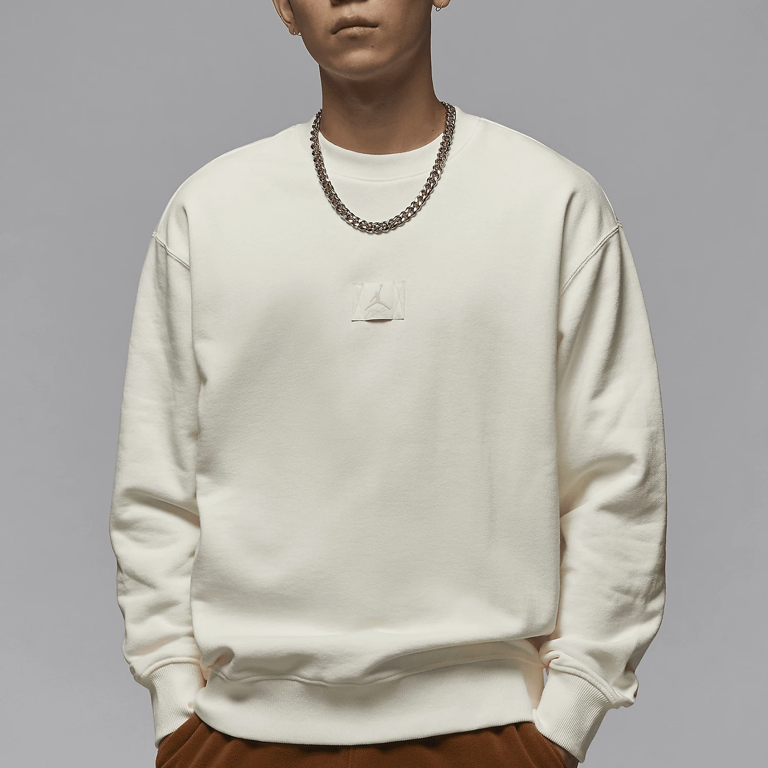 

Официальный мужской тонкий флисовый свитшот Nike JORDAN с круглым вырезом, простой спортивный свитшот FV7260-133