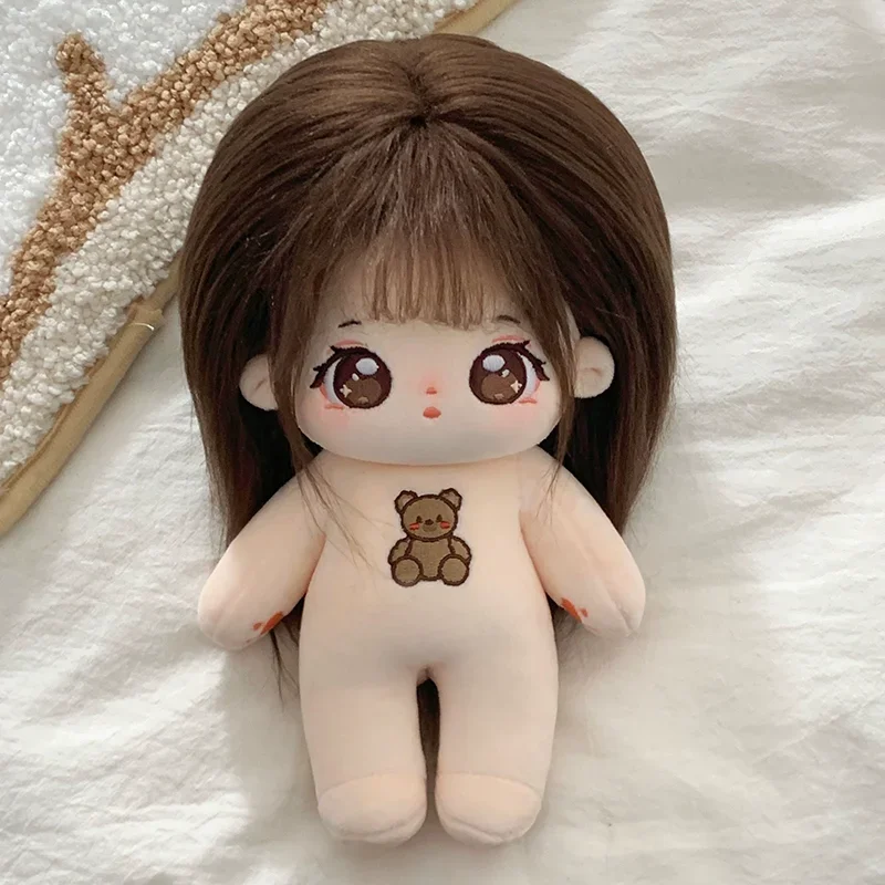 No Attribute Cosplay Kawaii Loli Girl Brown Bear Soft Cotton Body Anime Figure Stuffed Pillow Hand Made Lovely Xmas Gift 20cm