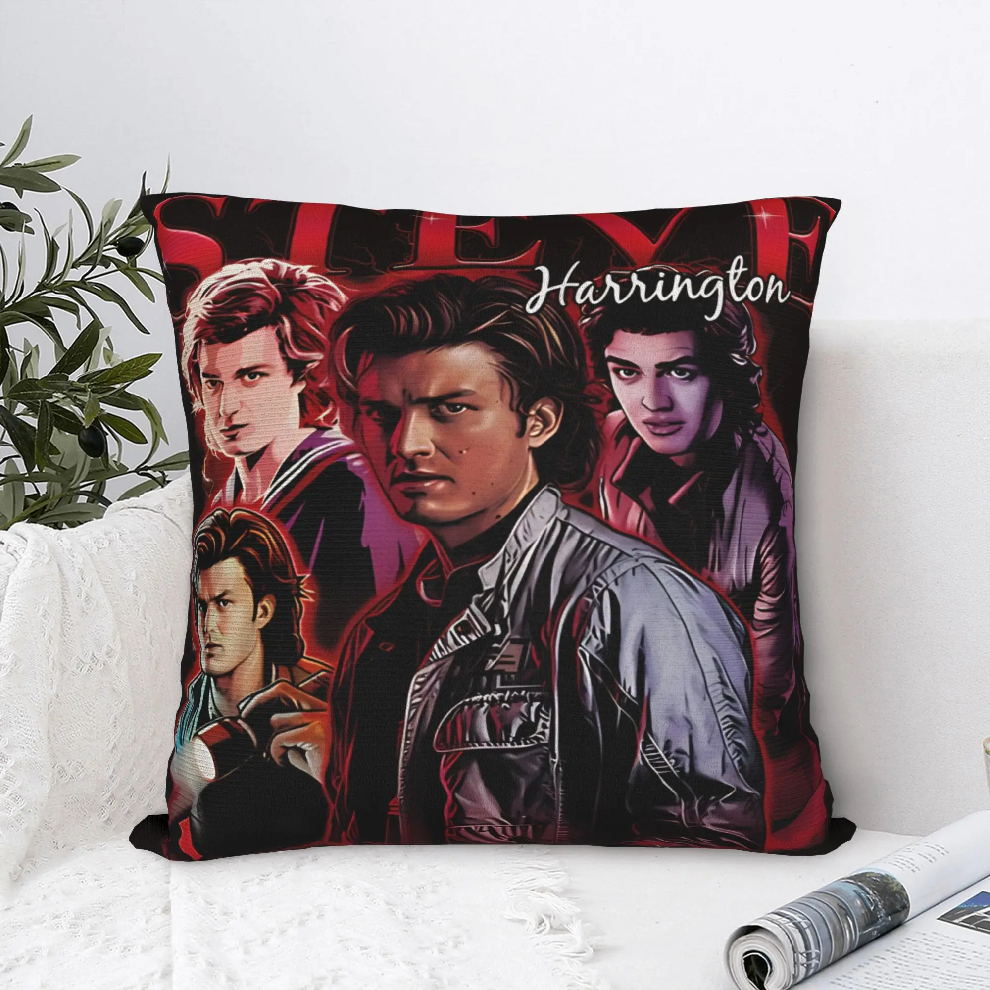 Steve Harrington Horror Series Charakter-Kissenbezug, weicher Kissenbezug, Retro, trendige Kissenbezüge für Wohnzimmer, Sofa