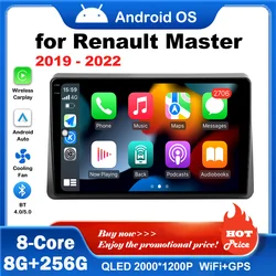 Wireless Carplay Car Radio Multimedia Player GPS Navigation Android OS 4G BT WiFi 10.1 '' for Renault Master 2019 2020 2021 2022