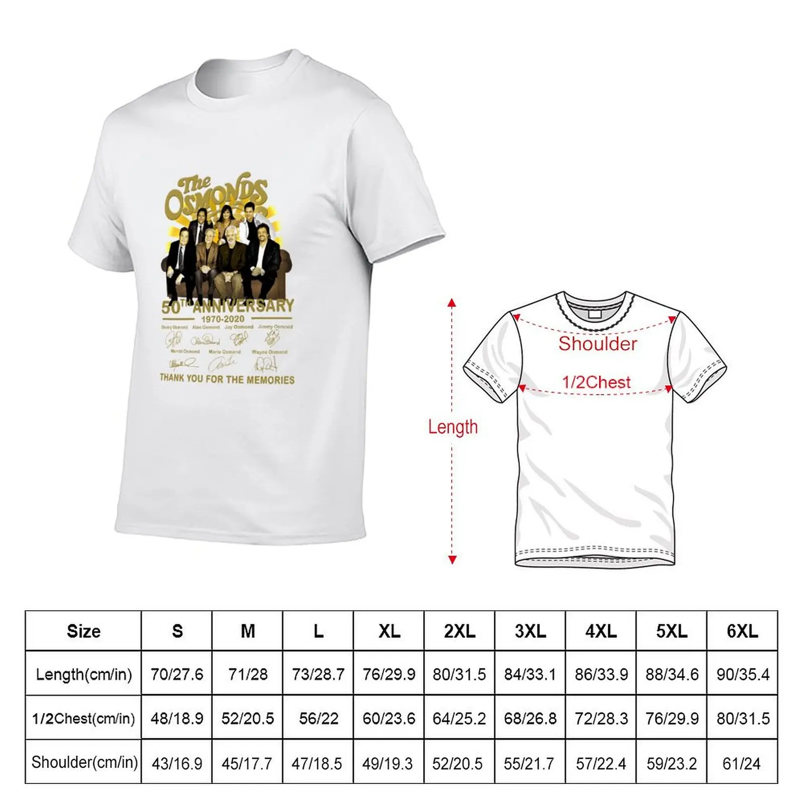 Funny 50Th Anniversary 1970 2020 The #Osmonds American T-Shirt Large Size Casual Short Sleeve Top