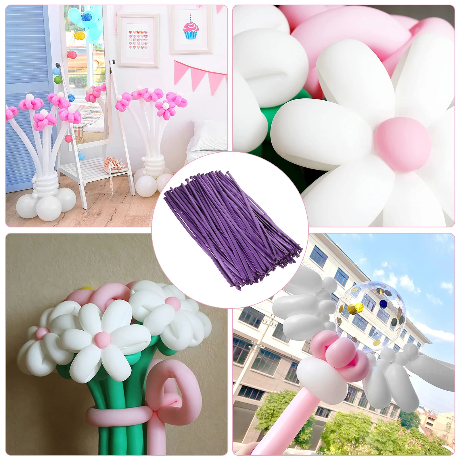 

100Pcs Long Balloons Latex Twisting Balloons for Party Decorative Balloon Art Long Balloon Scene Layout Decor Party Supplies