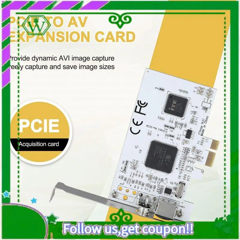 ABIK-10X PCIE Expansion Card PCIE To AV Surveillance HD 640X480 Resolution Video Capture Card Image Capture Card
