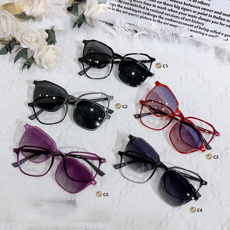 Ceofy Women Glasses Frame Sun Clip Square Brand Designer Prescription Myopia Eyeglasses Optical Frame Sunglasses for Men Women