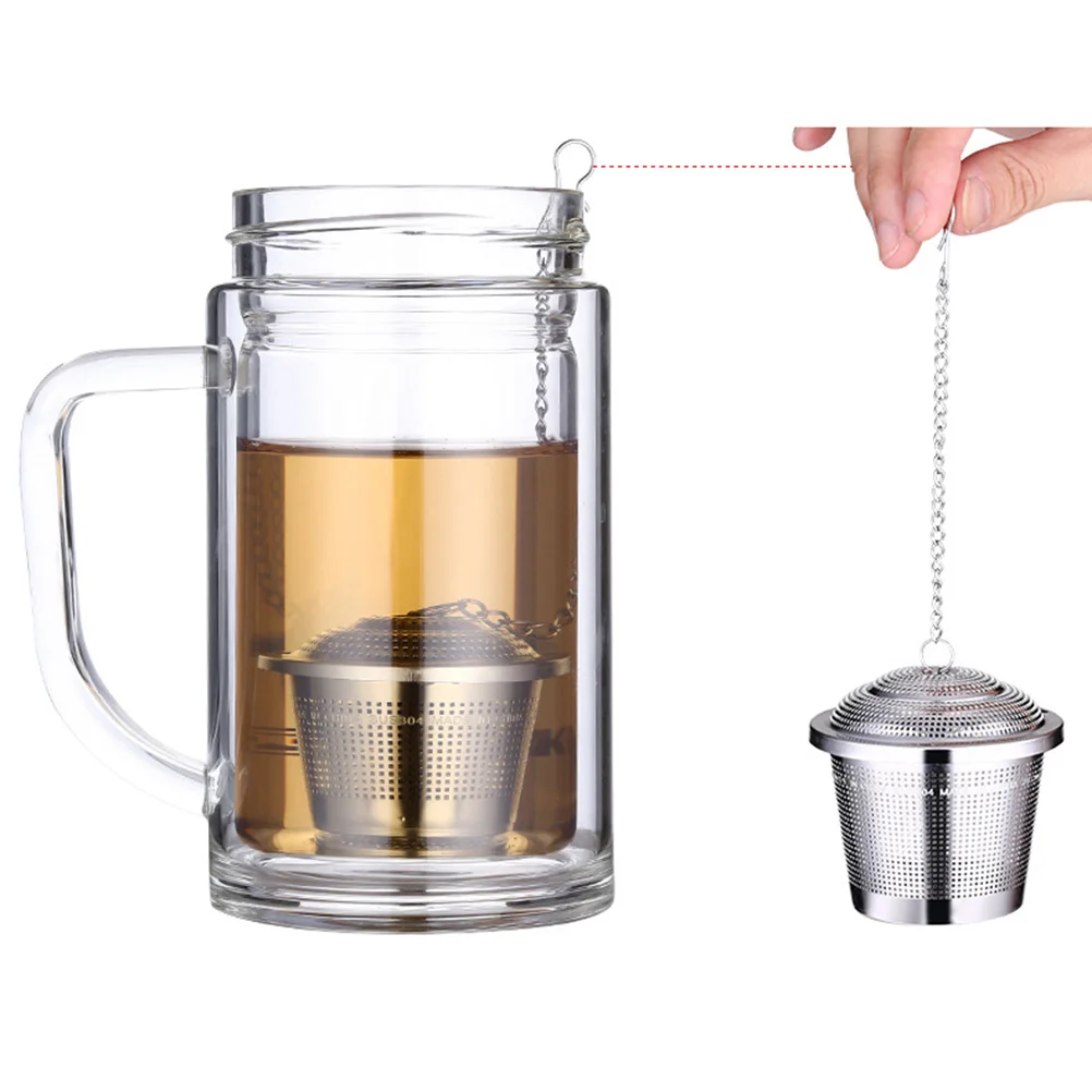 

Large Single Cup Stainless Steel Tea Infuser Loose Leaf Tea Strainer Flat Bottom Herbal Cooking Soup Filter Leaf Strainer