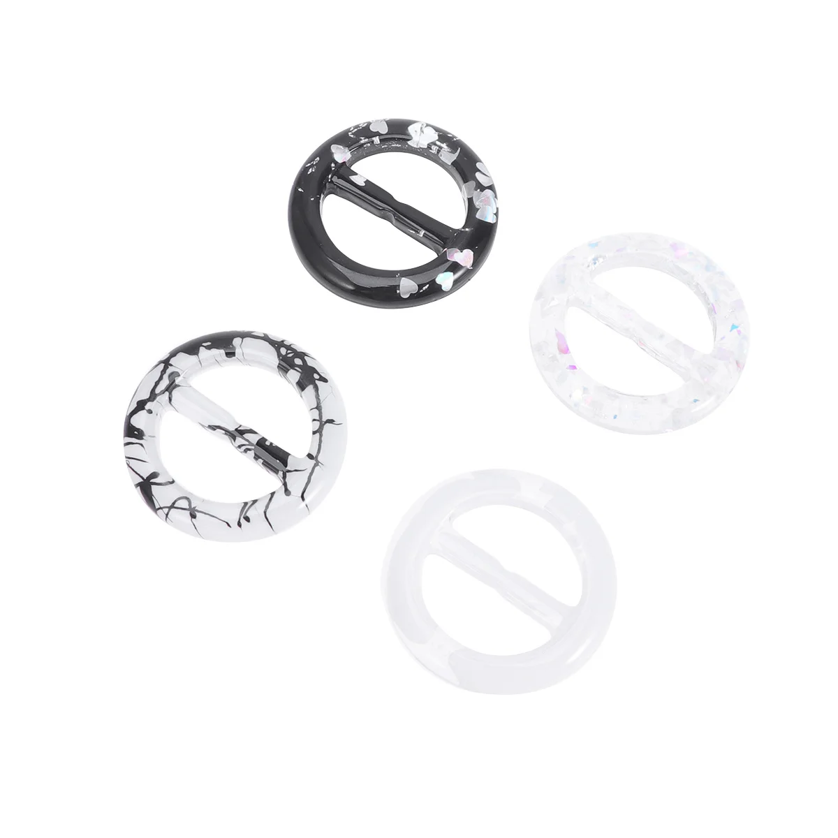 4 قطعة مقاطع القميص المستديرة 2.5 سنتيمتر القطر الداخلي السلس مشبك ل تي شيرت وشاح قبعة الحرير ملابس كبيرة الحجم النساء الإكسسوارات