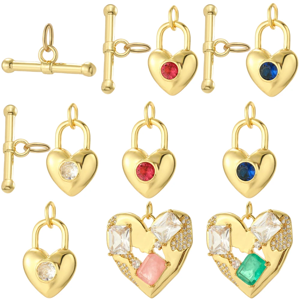 Cute Hearts Charms Diy Earrings Bracelet Necklace Accessories Gold Color Charms for Jewelry Making Supplies Designer