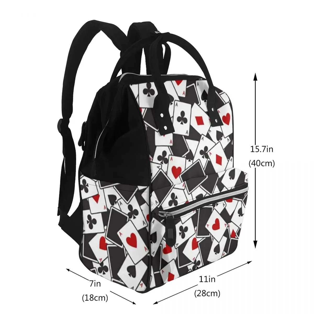 Playing Cards Poker Print Student Backpack School Bag Hiking Travel Daypack for Men Women Bookbag Shoulder Bags