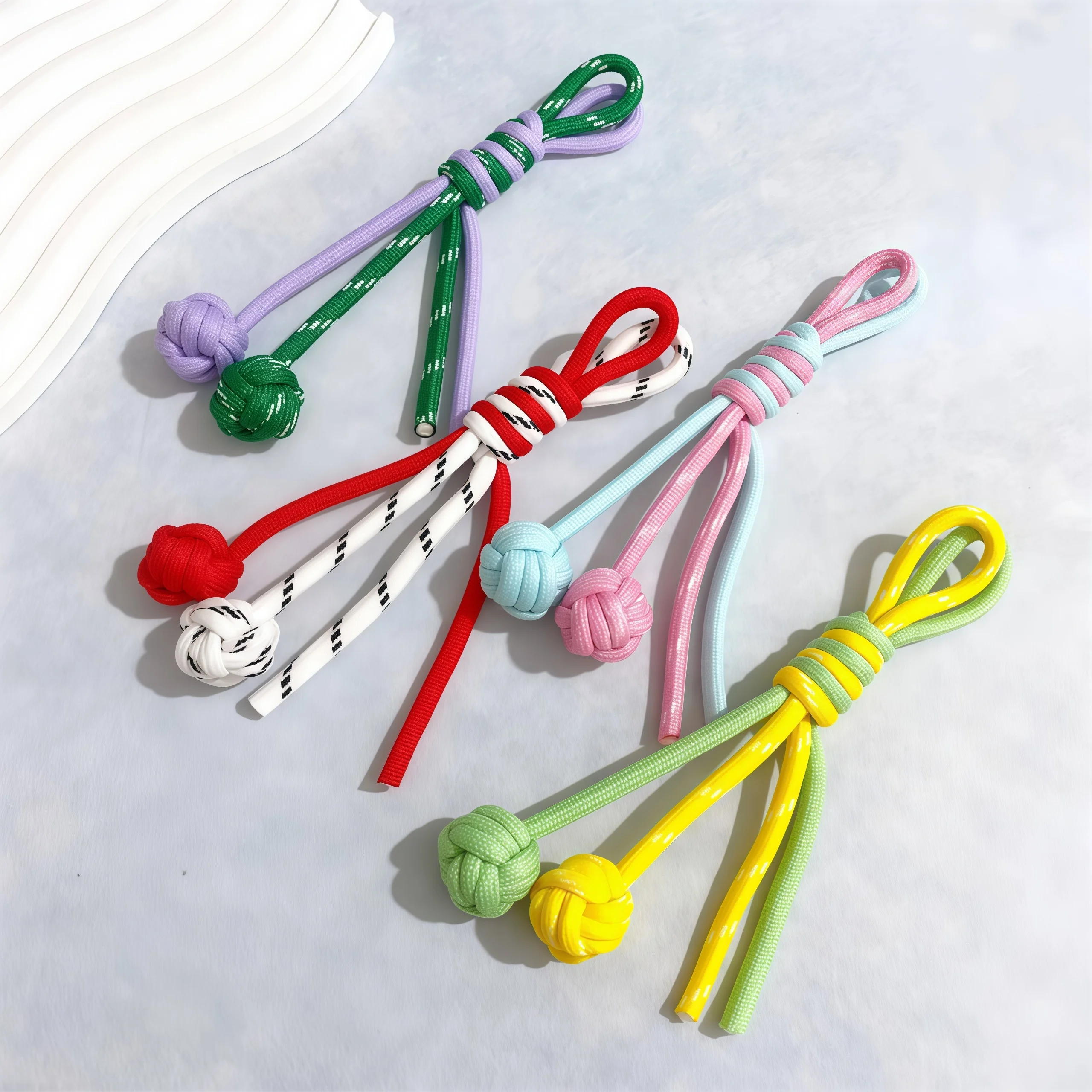 INS DIY Bag Pendant Nylon Handmade Braided Rope Keychain Colorful Keyring For Women Bag Charm Handbag Hanging Dec Key Holder