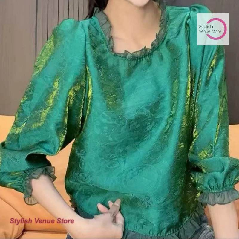 

Корейский стиль: модная свободная футболка с круглым вырезом, украшенная стразами, женский весенне-осенний новый кардиган с длинными рукавами, топ.