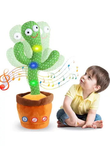 Kids Dancing Talking Cactus Toys Interactive Talking Sunny Cactus Electronic Plush Toy Home Decoration for Children Xmas Gifts