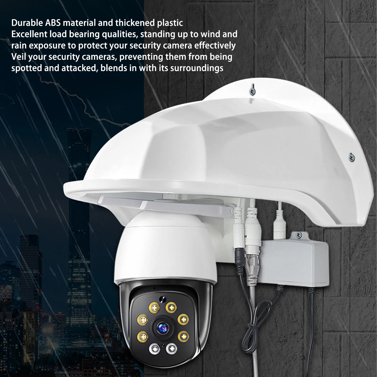 Camera Sun Rain Shade Surveillance Camera Protective Roof Ample Inner Space Secure Installation Hard for Dome PTZ Type Camera