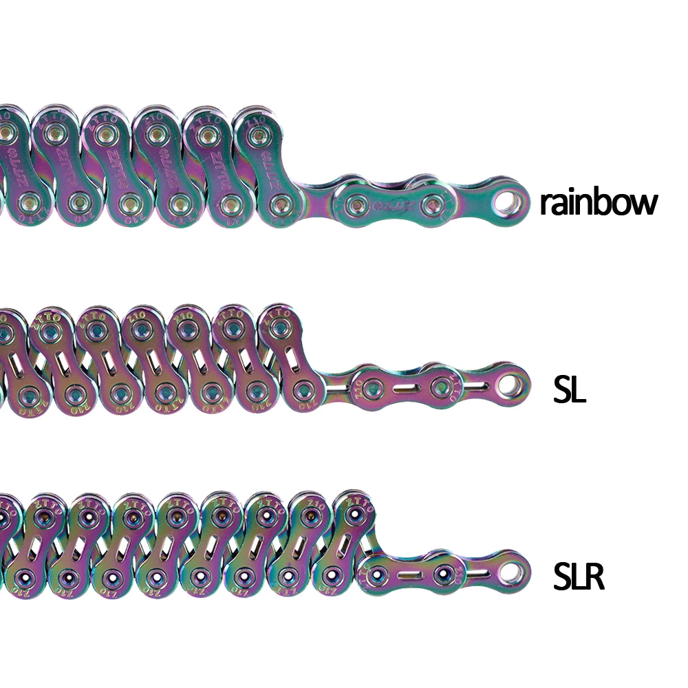 ZTTO MTB Road 10 Speed Bike Chain Silver Gold Rainbow SL SLR 10s Bicycle Power Lock High Quality 116 Links 10v Current