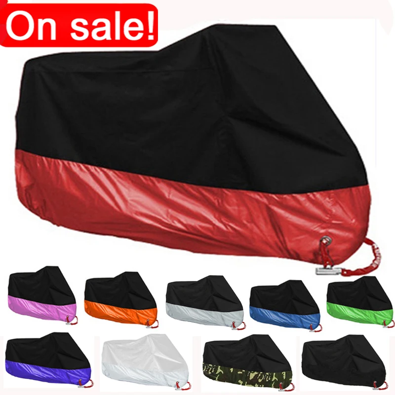 Motorcycle Cover Waterproof All Season Dustproof UV Protective Outdoor Indoor Scooter 190T Wear-resistant Fabric for Motorbike