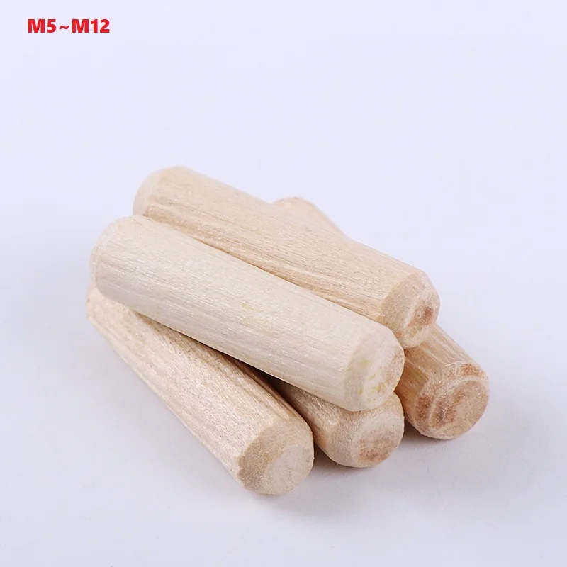 

Деревянный дюбель для ящика шкафа, круглые рифленые деревянные штифты для рукоделия, набор стержней, мебельная фурнитура, деревянный дюбель M5 M6 M8 M10 M12