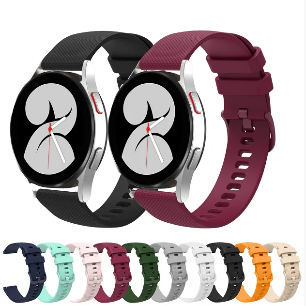 20mm/22mm Silicone Strap for Samsung Galaxy Watch 5Pro/5/4/6 Small Plaid Flat Silicone Strap Universal for 20/22mm Sizes Watch