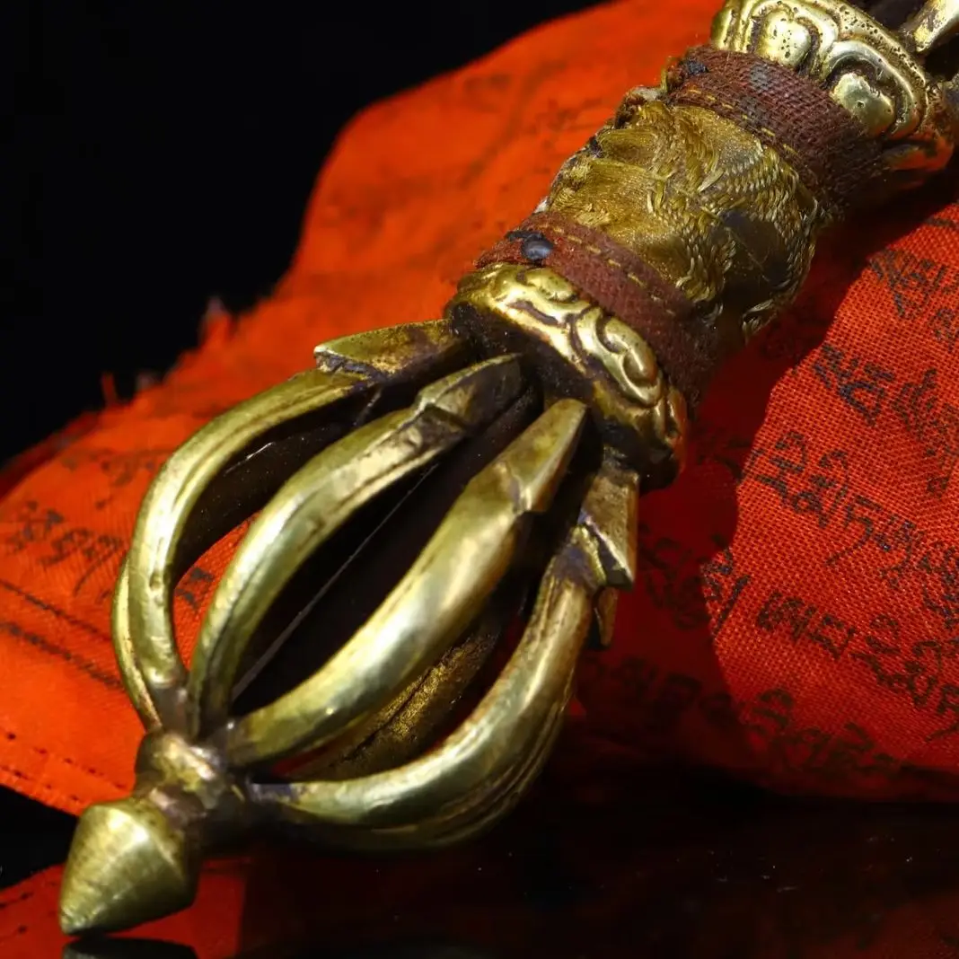 7 "مجموعة معبد التبت البرونزية القديمة تسعة أسهم Dorje Vajra Phurpa Dharma Dorje Vajra Phurpa أعلام الصلاة تاون هاوس طرد الأرواح الشريرة