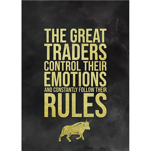 تحفيزية إقتباس أفضل التجارين تجارة الأسهم شراء الخوف بيع الجشع قماش اللوحة ديكور المنزل جدار الفن ديكور الغرفة