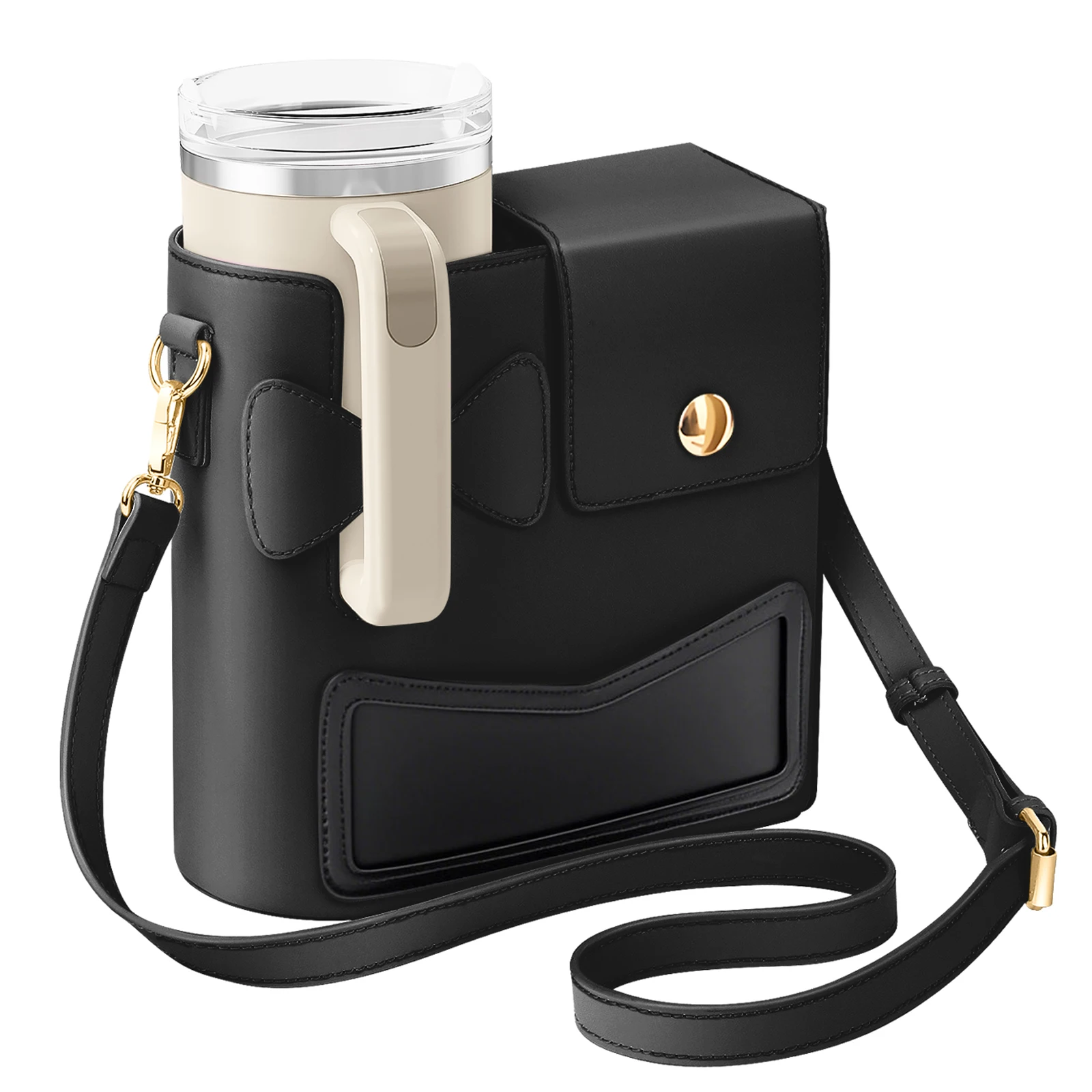 

Outdoor Women's Crossbody Bag With Bow for Stanley Cup 40oz Large Capacity Tumbler Water Bottle Holder for Commute Travel
