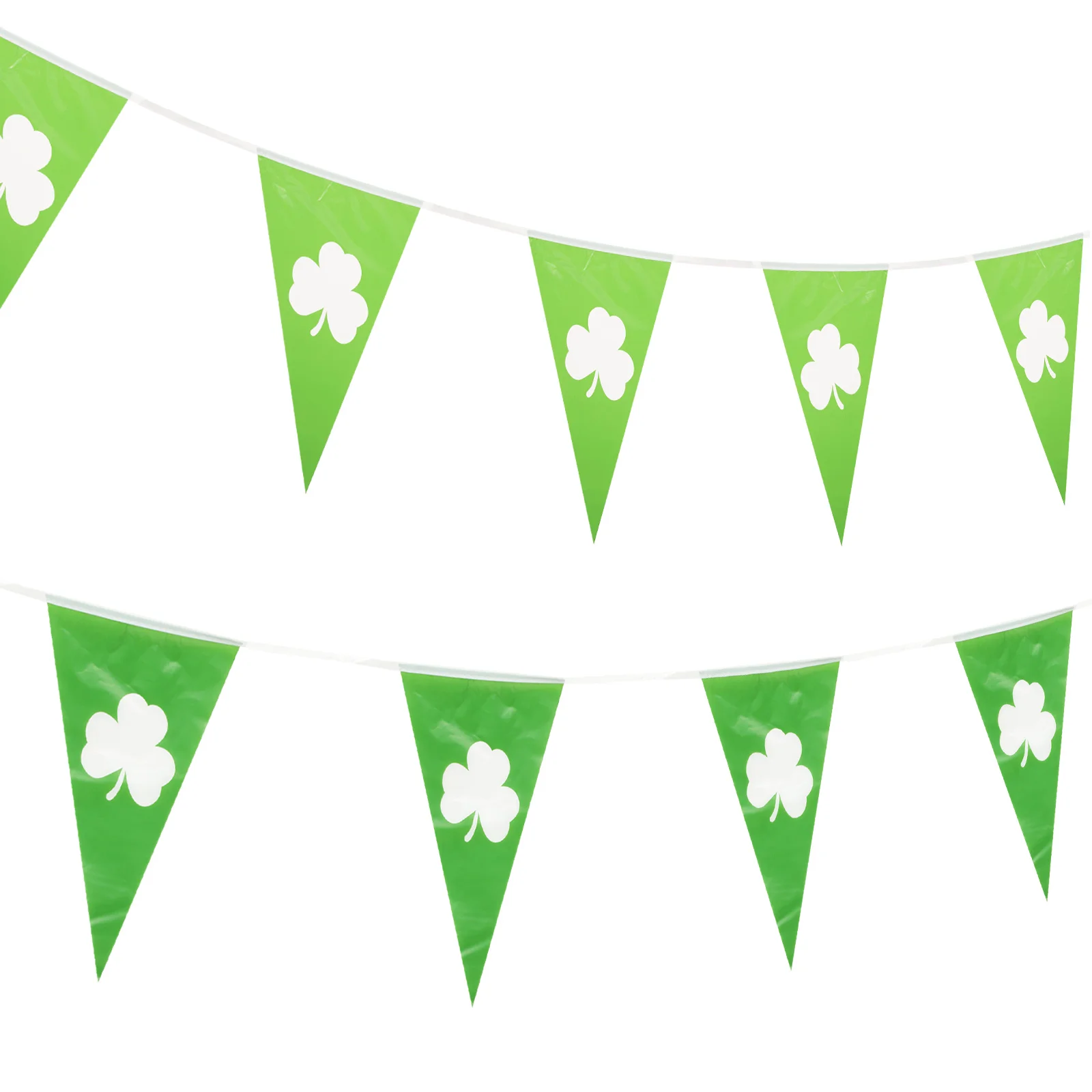 

2 Sets St Patrick Day Banner Pull Flag Decorations Green Lucky Bunting Hanging Garland Party Festival Pendant Theme